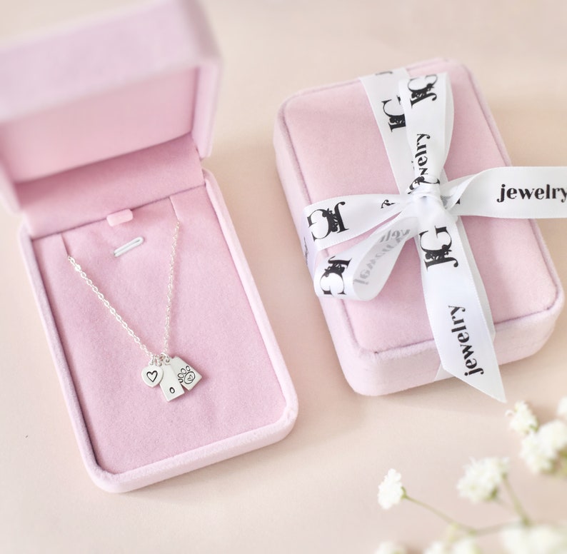 dog memorial gift dog lover gift paw print initial necklace silver pet loss gift hand stamped dog tag necklace Custom Dog mom necklace