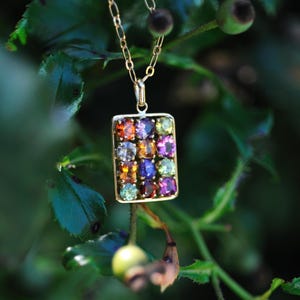 18kt Gold Multi-Stone Pendant
