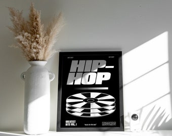 Plakat Rap, Hip Hop Wydrukowany plakat, Czarna estetyka, Sztuka kultury popularnej, Wydrukowana sztuka ścienna, Luksusowy apartament