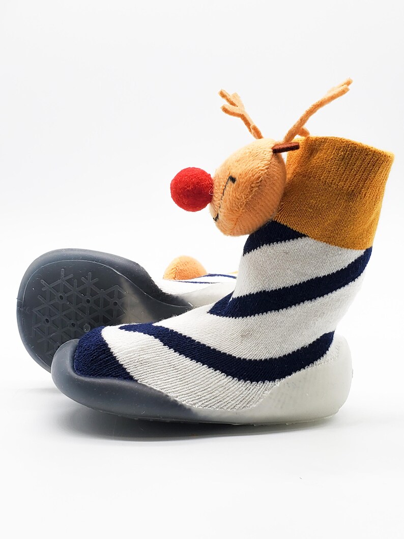 Christmas Reindeer Warm Baby Booties Non Slip Gender Etsy