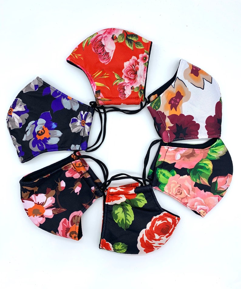 6Pack Beautiful Floral Face Masks / Fabric Mask / 6 Different Etsy