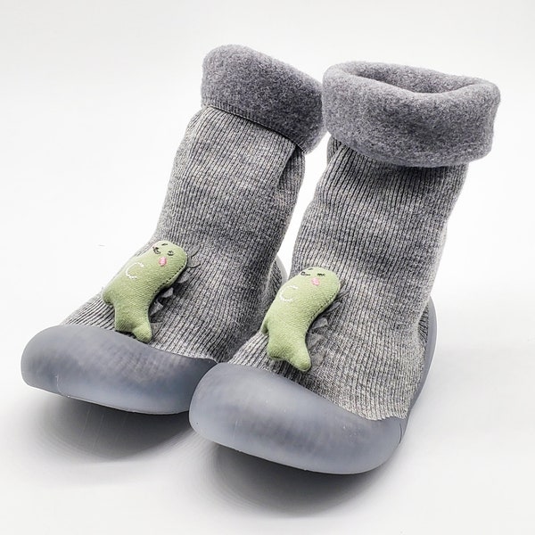 Dinosaur Warm Baby Booties - Non Slip - Gender Neutral - Infant/Toddler Booties - Baby Socks - Breathable Active