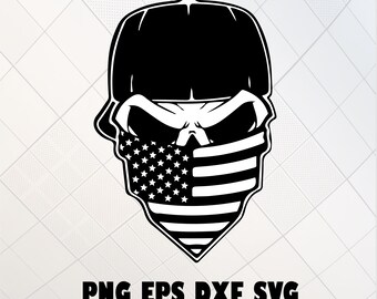 Skull Bandana Svg - Etsy
