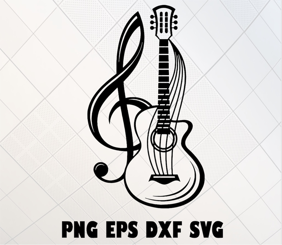 Guitar svg music svg music notes svg clef svg cut file | Etsy