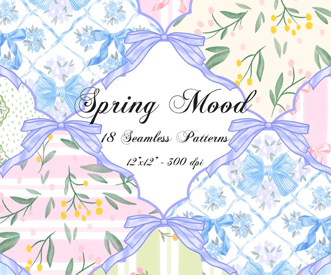Spring Digital Paper, Daisy Seamless Pattern, Flower Digital Paper ...