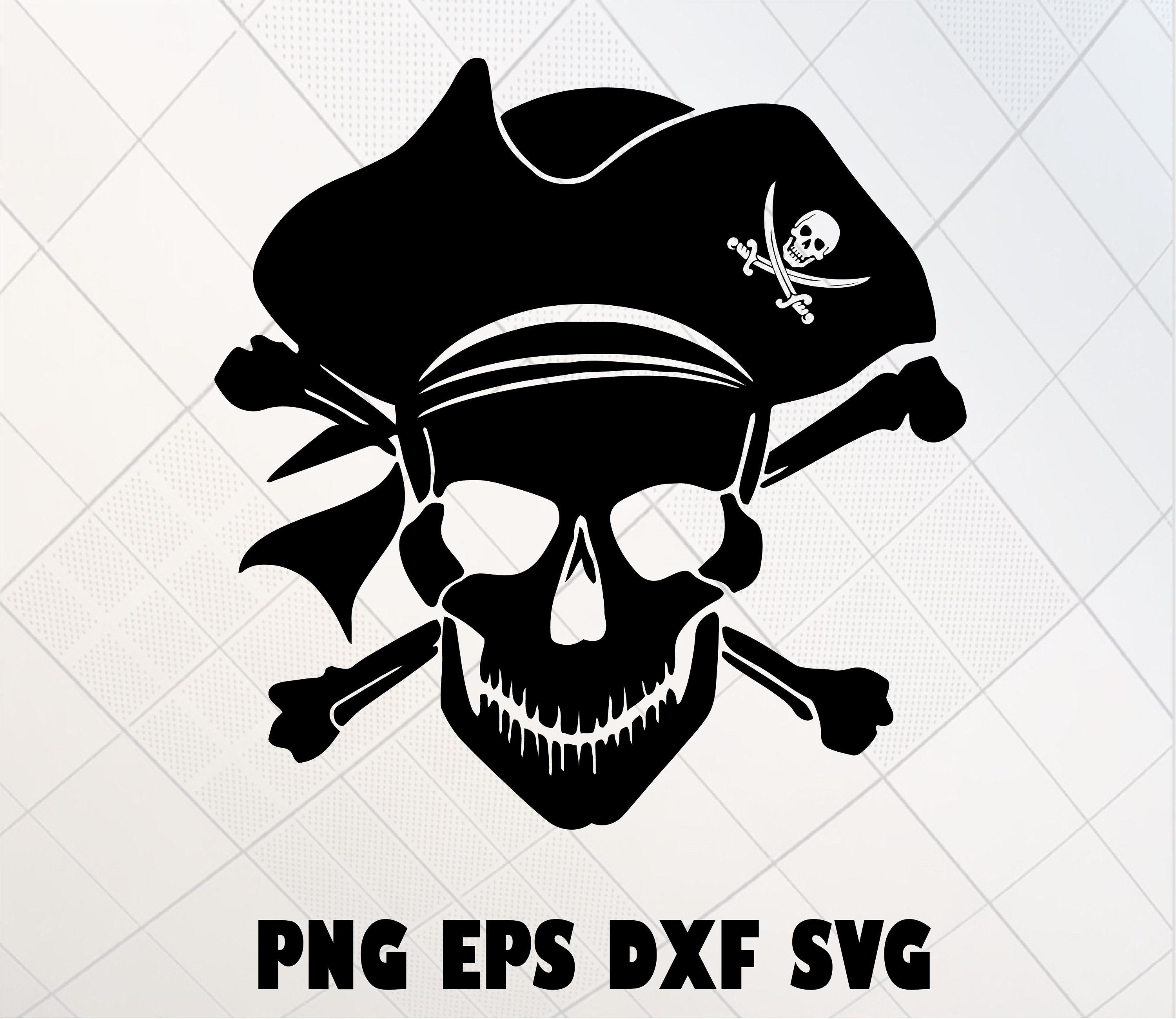 Skull Svg Pirate Svg Pirate Silhouette Pirate Cut File Etsy