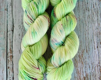 Bioluminesence Hand Dyed Yarn on Extrafine Superwash Merino