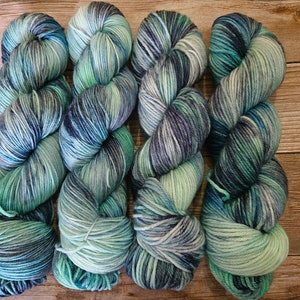 Rough Waters Hand Dyed Yarn on Extrafine Superwash Merino