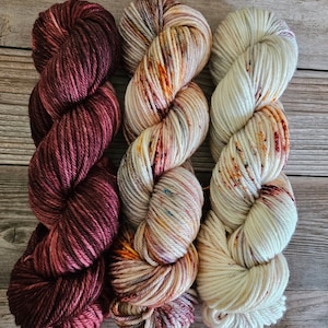 Sweater Weather Fade- Three Skeins- Hand Dyed Yarn on Superwash Merino