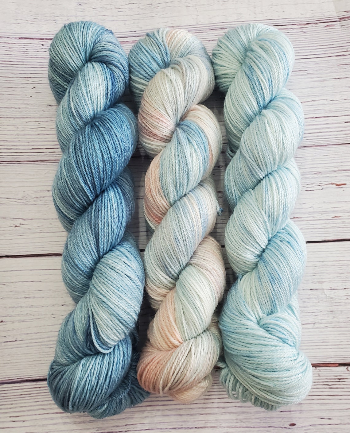 Beach Fade Set Three Skeins Hand Dyed Fingering Weight Yarn - Etsy
