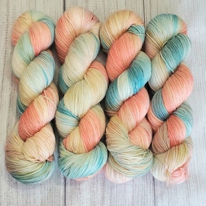 Beach Bungalow Hand Dyed Yarn on Extrafine Superwash Merino