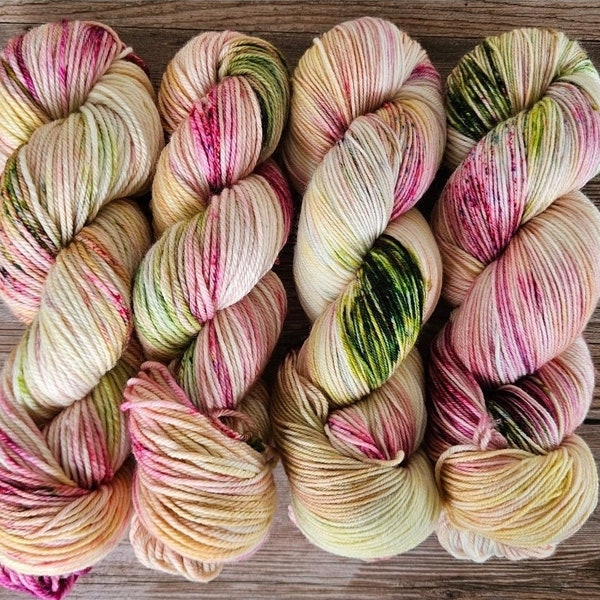 Desert Blooms Hand Dyed Yarn on Extrafine Superwash Merino