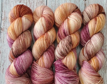 Falling Leaves Hand Dyed Yarn on Extrafine Superwash Merino