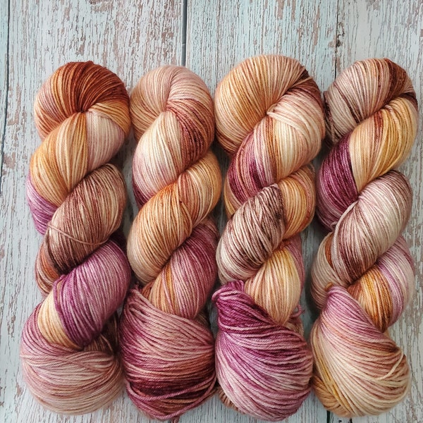 Falling Leaves Hand Dyed Yarn on Extrafine Superwash Merino