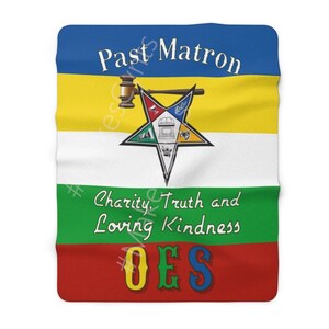 OES Past Matron Sherpa Fleece Blanket Order of Eastern Star Throw Blanket