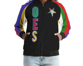 Order of the Eastern Star Bomber Jacket OES Coat Star Point Colors
