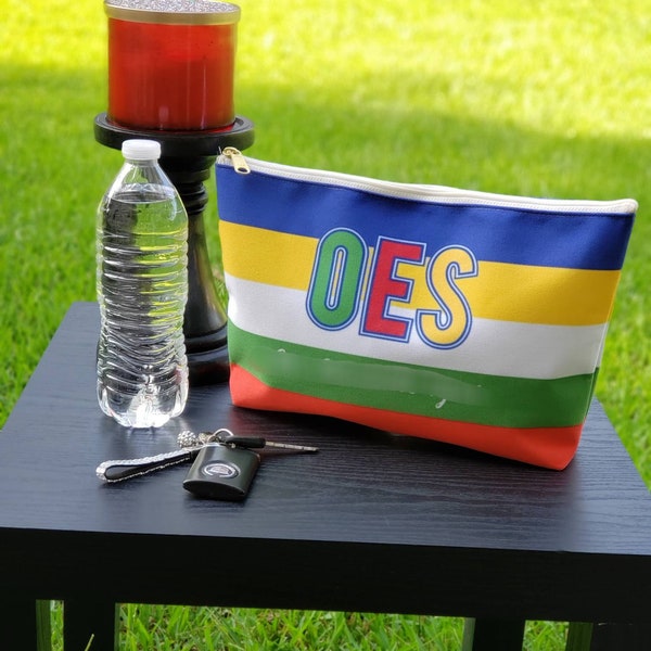 Bolsa personalizada de la Orden de la Estrella de Oriente con base en forma de T. Regalo OES. Personalice el nombre y el nombre del capítulo.