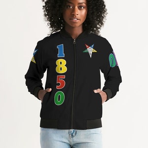 Order of the Eastern Star Black Bomber Jacket OES 1850