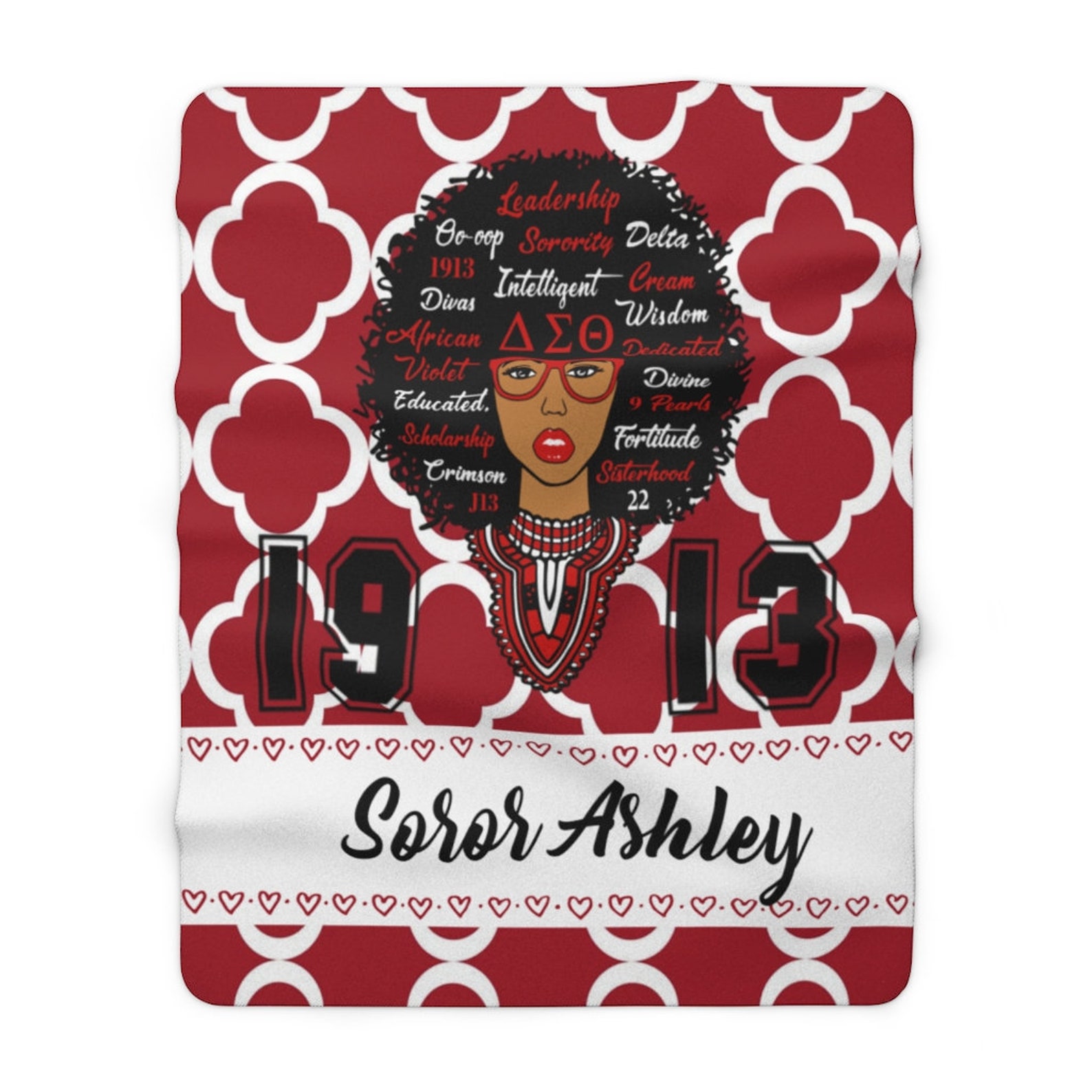 Delta Sigma Theta Blanket Throw Personalize With Name Sherpa Etsy