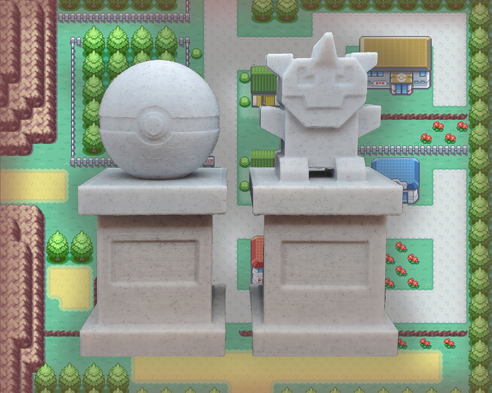 Pokemon Gym Statues Etsy