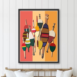 Vintage Fishing Bobbers - Lake, Home, Cabin Poster by Rich Sladek (frame not included)