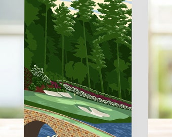 Augusta National Hole 12 'Golden Bell' Golf, The Masters Greeting Card