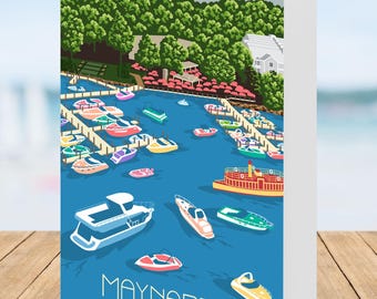 Maynard's Restaurant, Excelsior, Lake Minnetonka Greeting Card