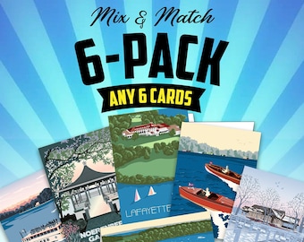 Greeting Cards - 6 Pack - Mix & Match Any Cards