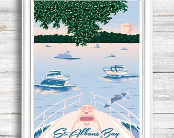 St. Albans Bay, Excelsior, Lake Minnetonka Poster by Rich Sladek (frame not included)