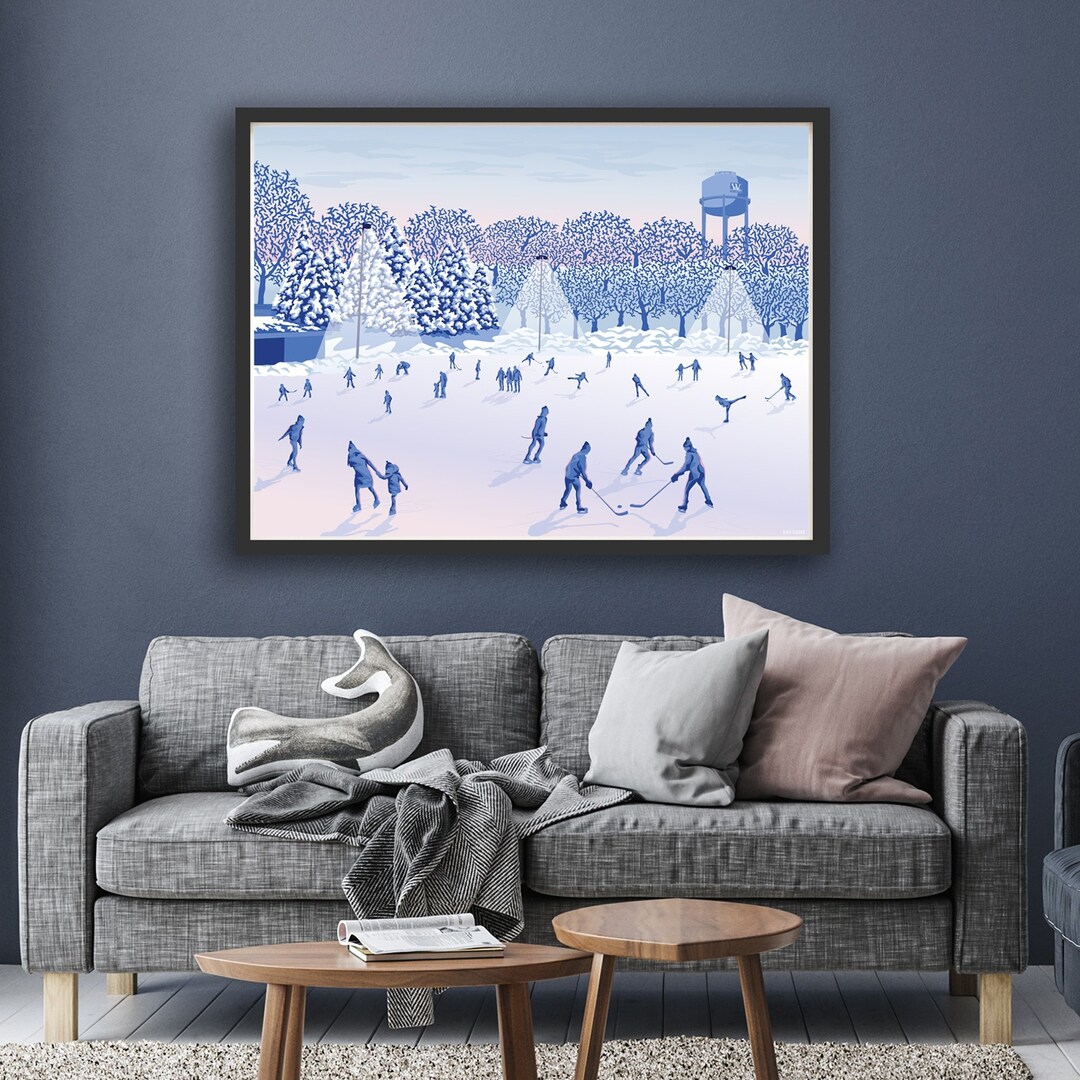 Klapprich Park Skating Rink, Wayzata Poster by Rich Sladek frame Not