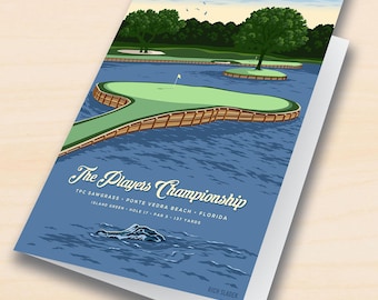 TPC Sawgrass Island Green, The Players Championship, Florida Art, Golf Greeting Card