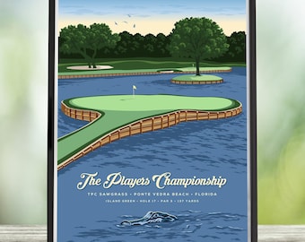 TPC Sawgrass, Island Green, The Players Championship Art Print by Rich Sladek (frame not included)