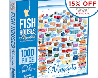 Fish Houses Minnesota 1000 Piece Puzzle Design by Rich Sladek