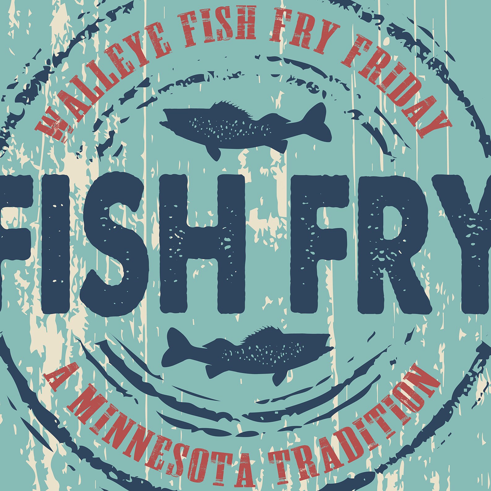 Walleye Fish Fry Lake Poster by Rich Sladek frame Etsy