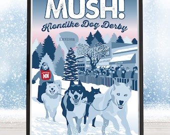 Klondike Dog Derby Poster, Lake Minnetonka Art Print by Rich Sladek (frame not included)