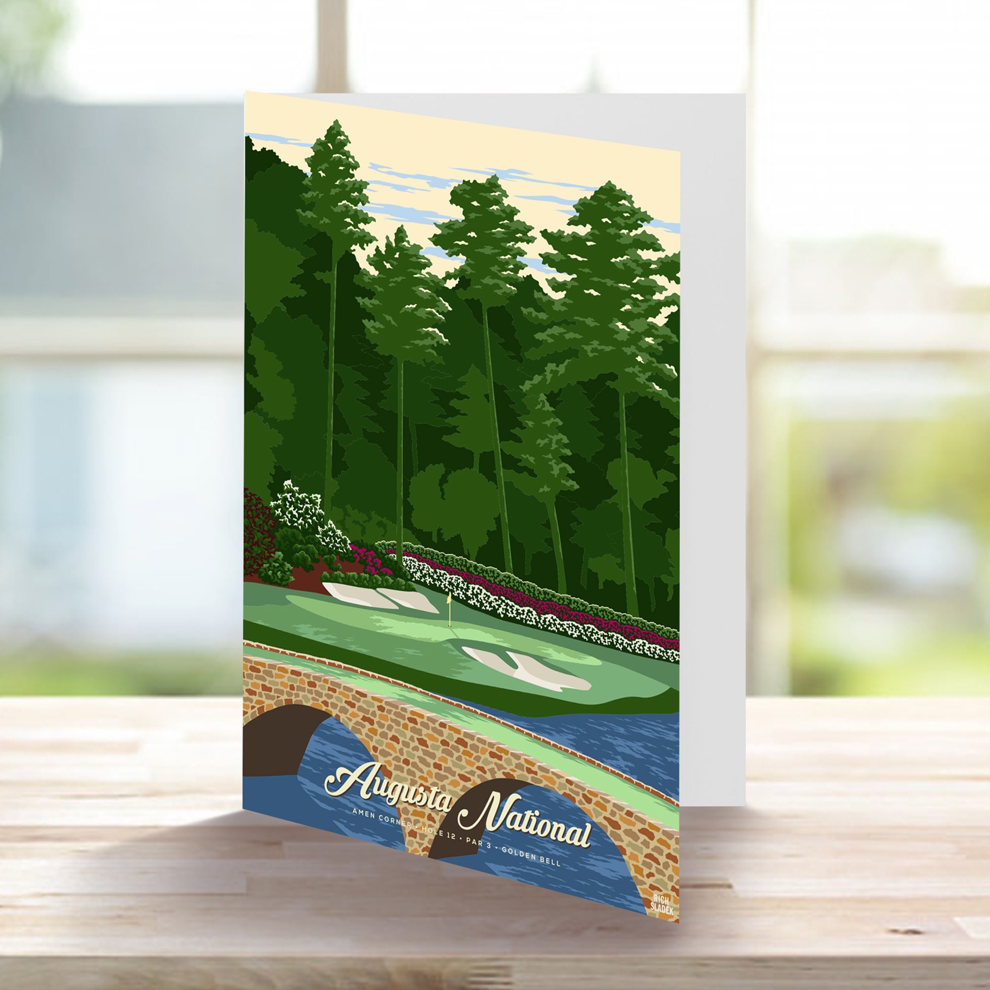 Augusta National Hole 12 'golden Bell' Golf, the Masters Greeting Card ...