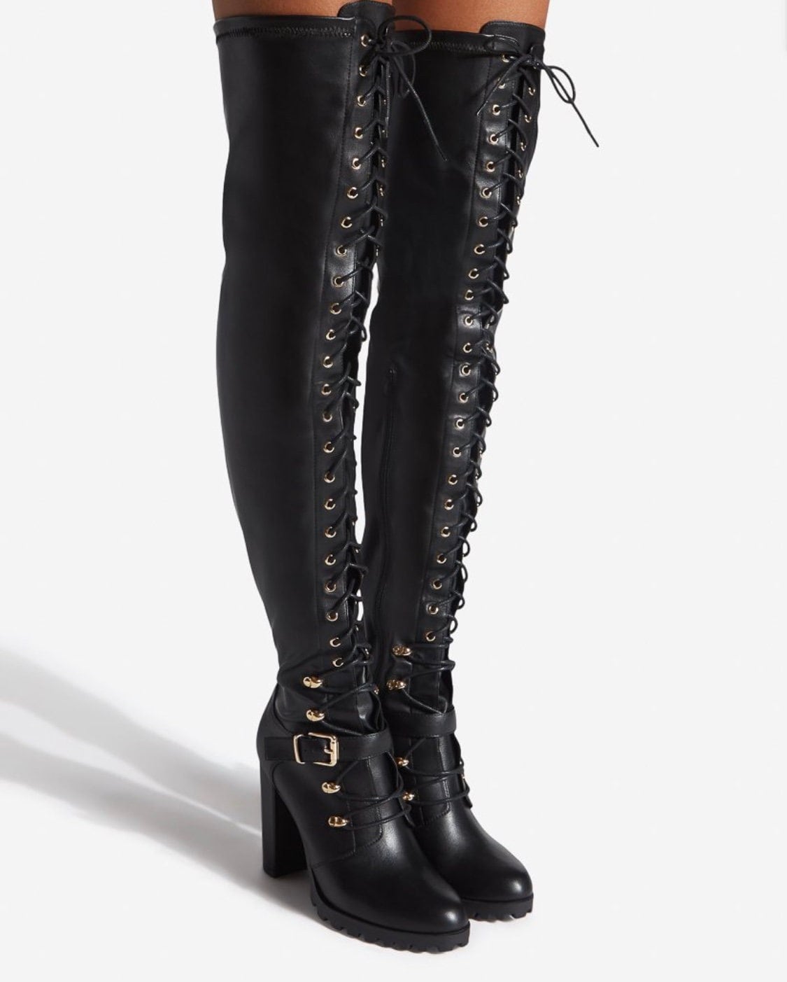 Pair of Thigh-style Boot, Sexy Combat Boot Look. Climb High on the ...