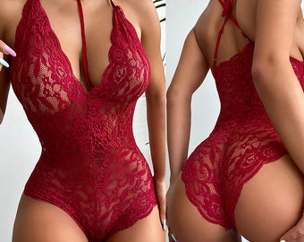 Lace bodysuit lingerie