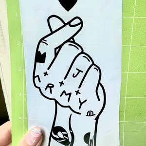 Jungkook Hand K-Pop Heart Vinyl Sticker Decal