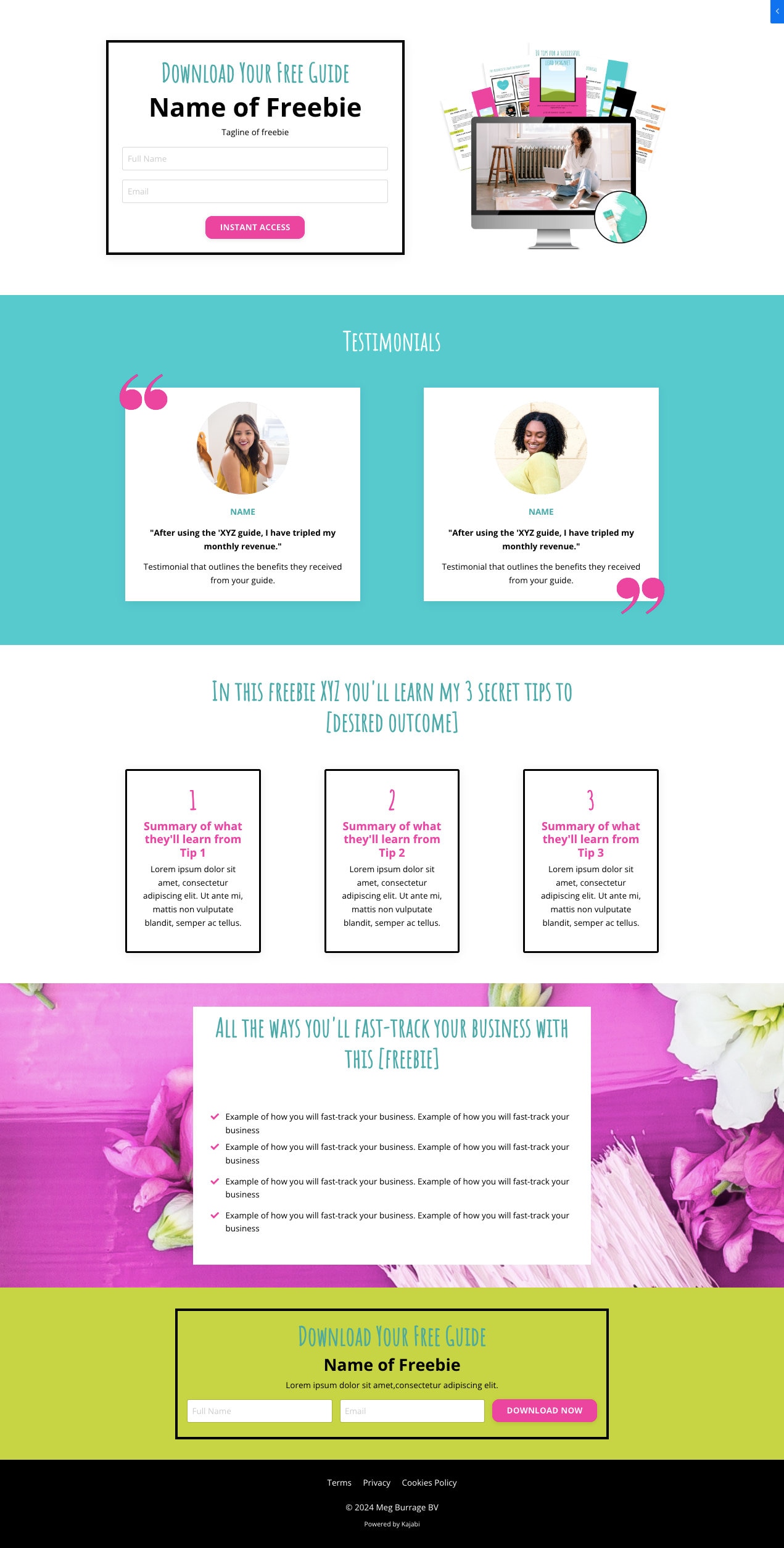 FREEBIE FUNNEL (aka Lead Magnet) for Kajabi. Your 