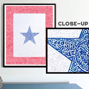 Blue Star - 8 x 10&quot;