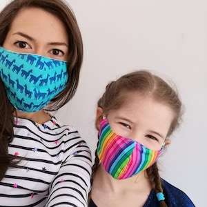 Cotton face mask - Adult and Child face mask - Face mask with filter pocket - Face mask washable - Face masks made in UK - Handmade mask