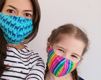 Cotton face mask - Adult and Child face mask - Face mask with filter pocket - Face mask washable - Face masks made in UK - Handmade mask