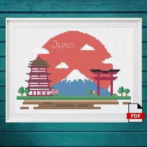 World Japan Travel Country Cross Stitch Pattern