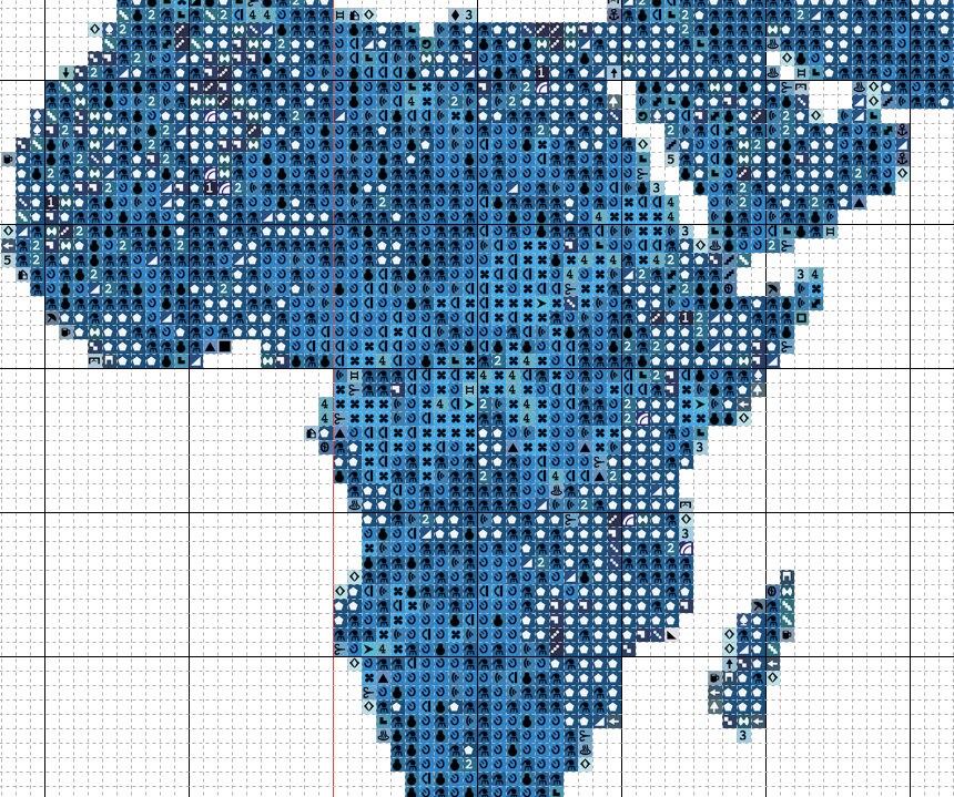 20"x16" World Blue Map Travel Cross Stitch PDF Pattern - Etsy