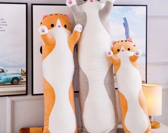 Long Cute Cat Stuffed Animal Plush Soft Toy Doll Pillow Cushion Christmas Gifts
