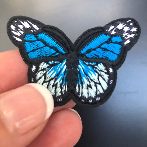 Butterfly Patch ironon Blue Butterfly Patch butterfly Etsy