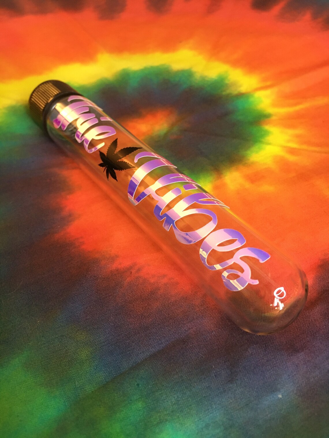 Irie Vibes Holographic Glass Doob Tube Etsy