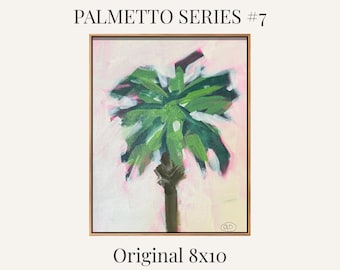 Original Palmetto Tree Painting 8x10, Coastal Wall Art, Southern Decor