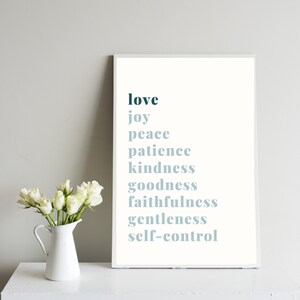 Fruits of the Spirit Text Print (blue)